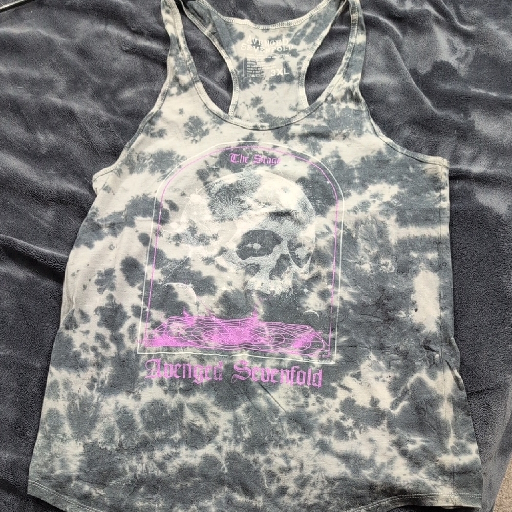 Avenged Sevenfold Tie-Dye Razor Back Tank Top Junior's Plus Hot Topic